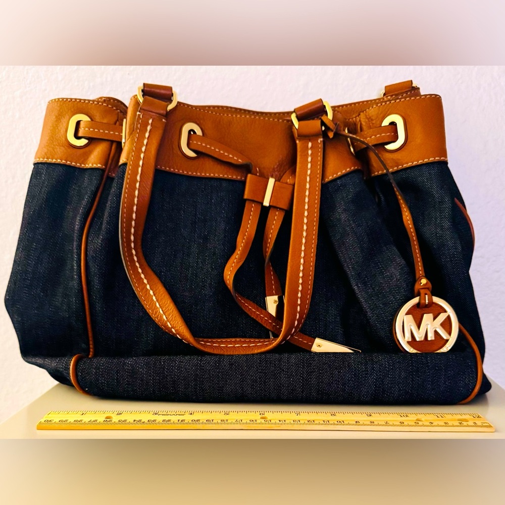 Michael Kors gently used leather & Denim handbag